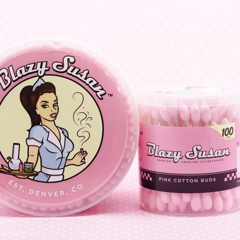 Blazy Susan Pink Cotton Buds 100ct, thc, , dry herb, flower, wax, dab